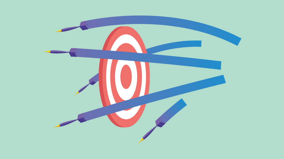 illustration of darts missing their target