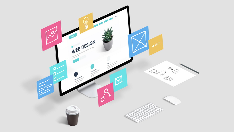 illustration of creative web design elements