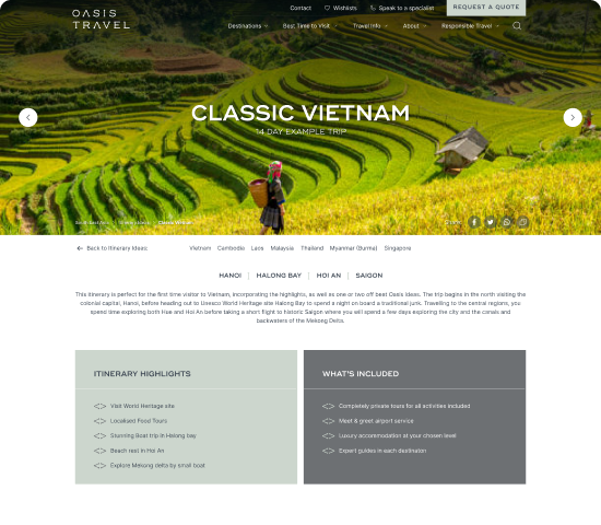 Classic Vietnam Page design desktop version