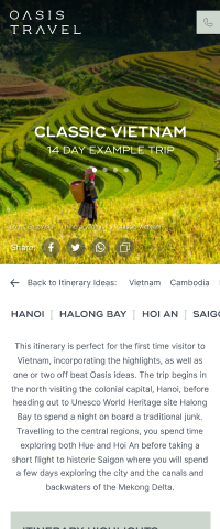 Classic Vietnam Page design mobile version